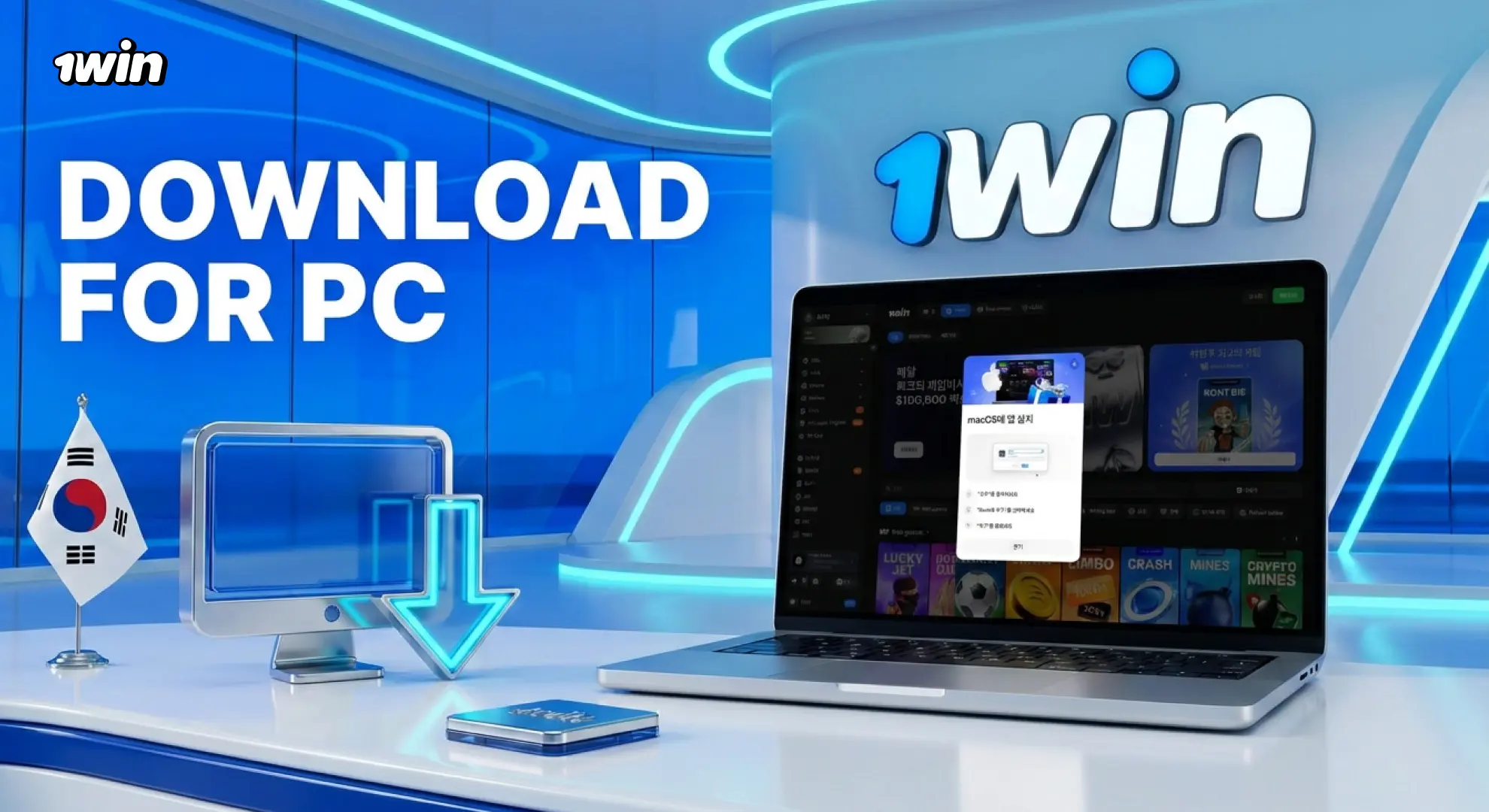 Download 1win App on PC with setup instructions secure account access and casino betting features